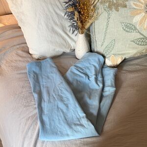 ALO Light Blue Leggings with Subtle Logo